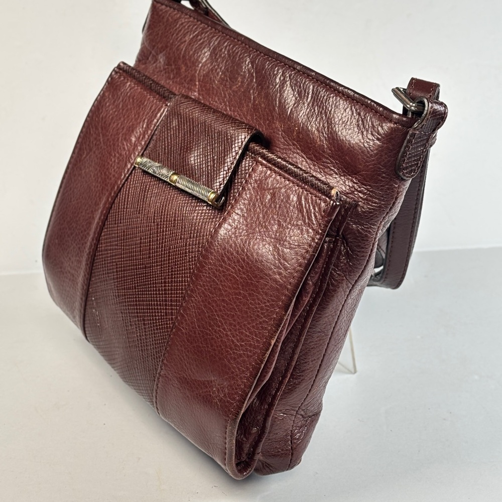 Brighton vintage. Elegant Brown Leather crossbody Bag. Minor wear. - Picture 5 of 13
